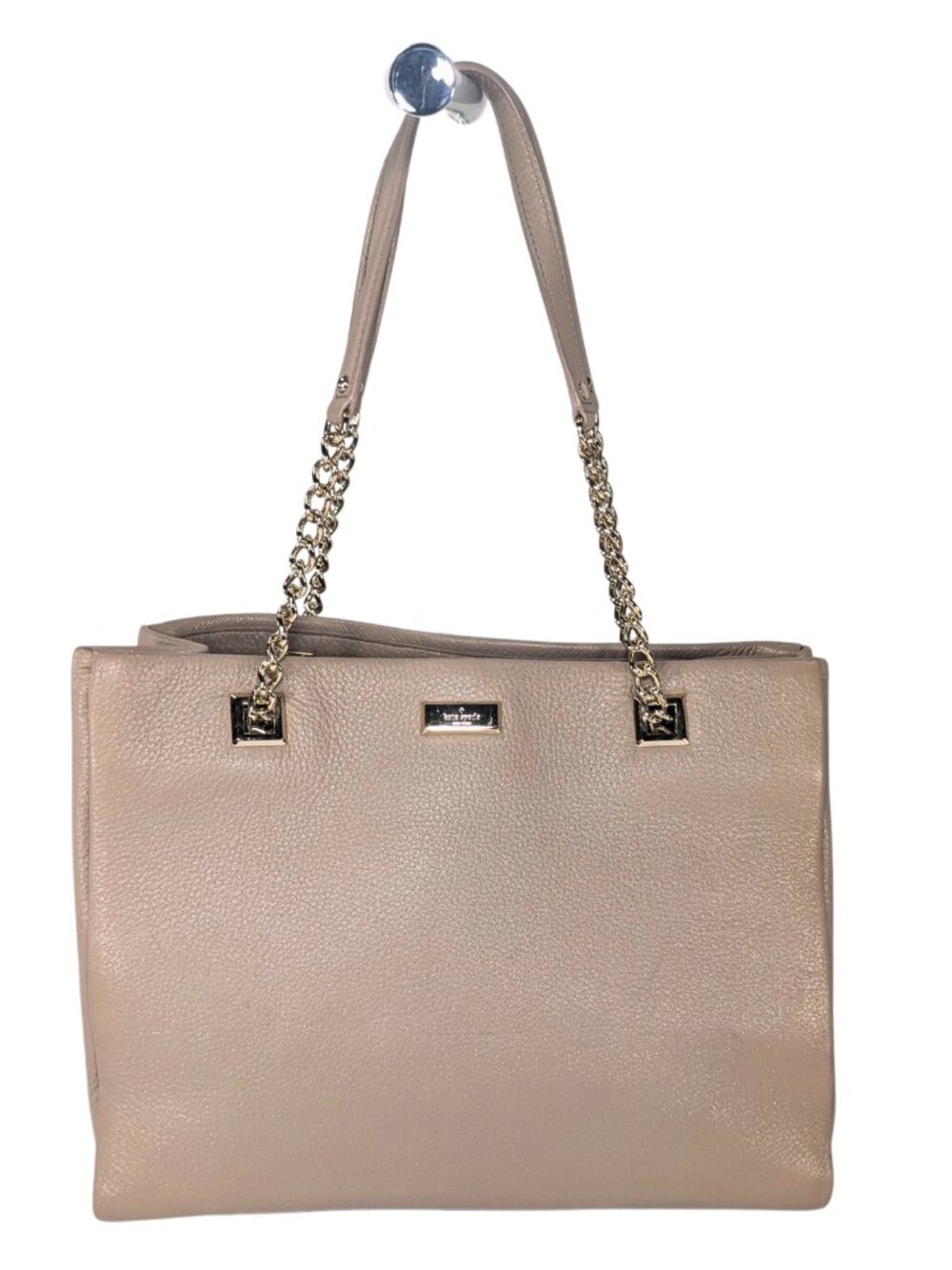 Kate Spade Taupe Pebbled Leather Sedgewick Ln Phoebe Chain Strap Tote